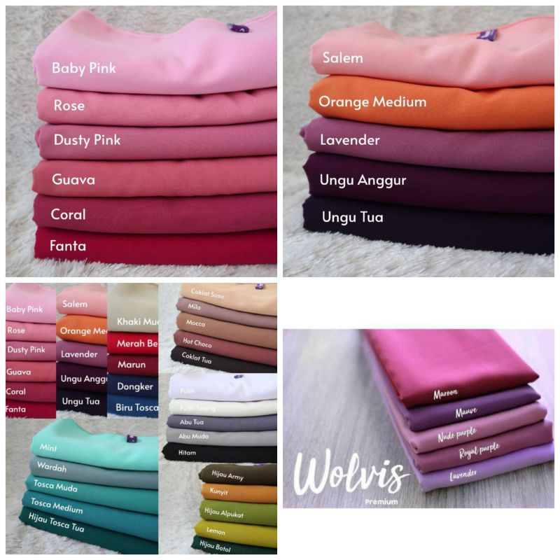 PROMO PROMO Bahan Kain Wolfis 1 meter Lembut Murah / Kain Woolpeach / Kain Wolfis Grade A 1 Meter