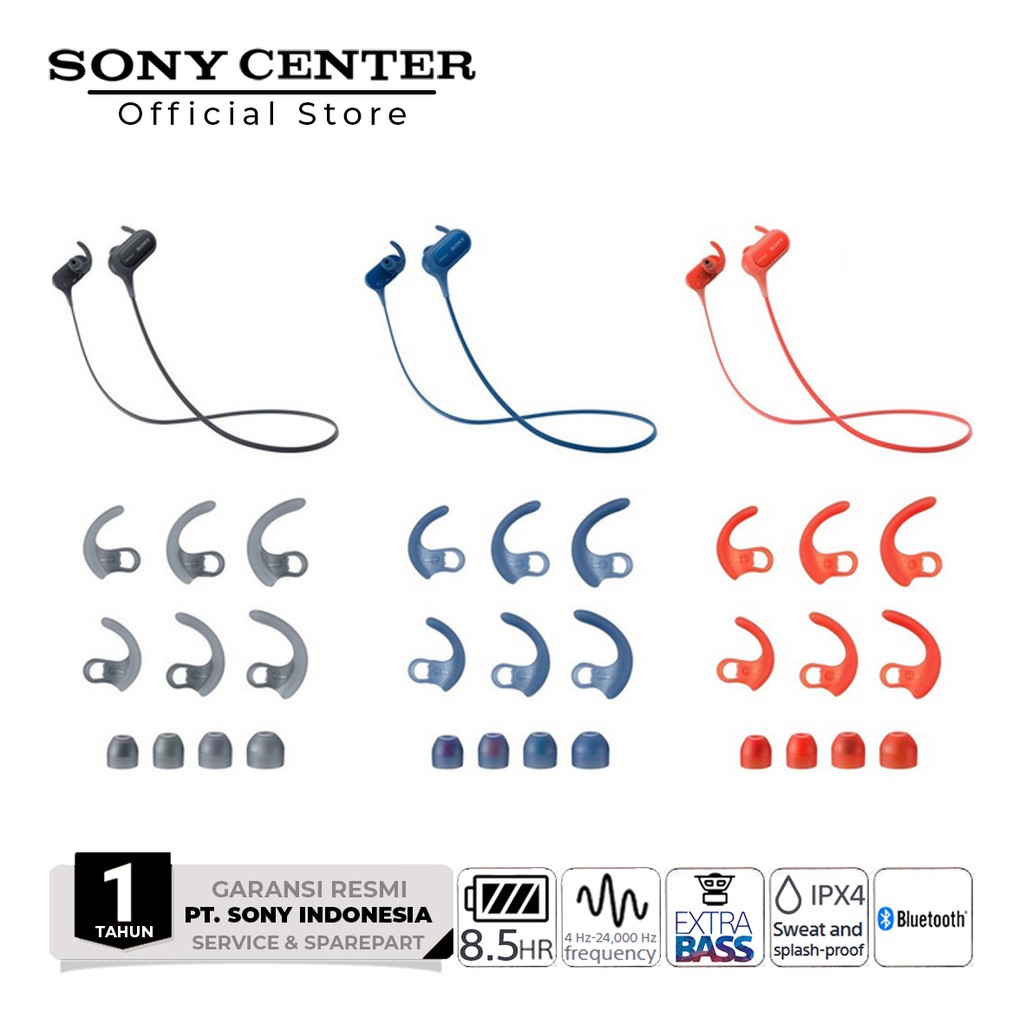 SONY MDR-XB50BS Extra Bass Sports Bluetooth In-Ear Headphone / MDR XB50BS / MDRXB50BS