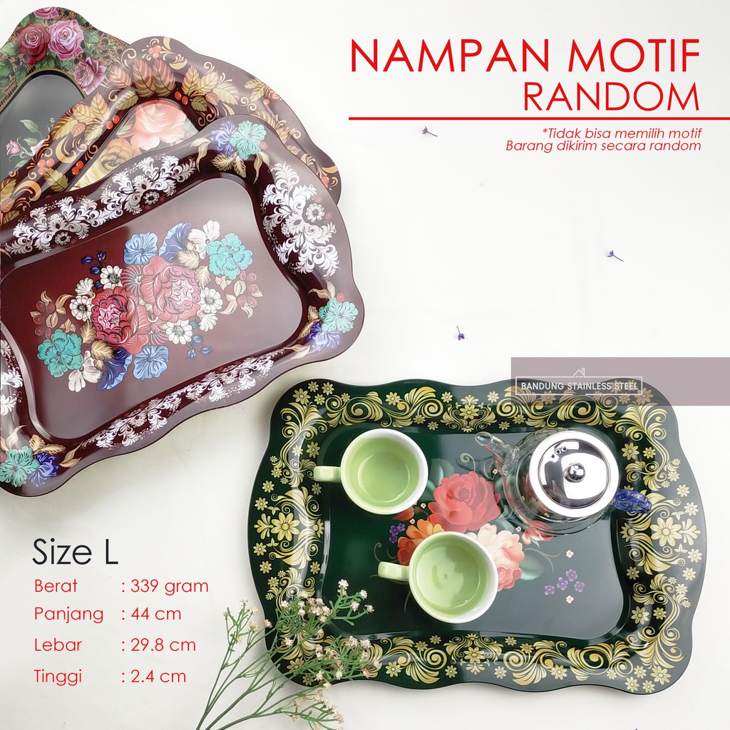 NAMPAN BAKI WARNA RANDOM MURAH MOTIF BUNGA CANTIK LUCU PAJANGAN HIASAN