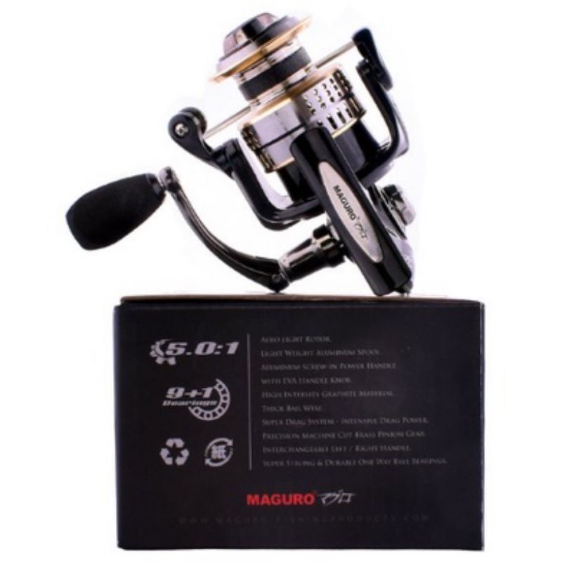 REEL MAGURO HOVER 10BALLBEARING POWER HANDLE 1000 2000 3000 4000 5000 6000 REEL SPINNING TERLARIS