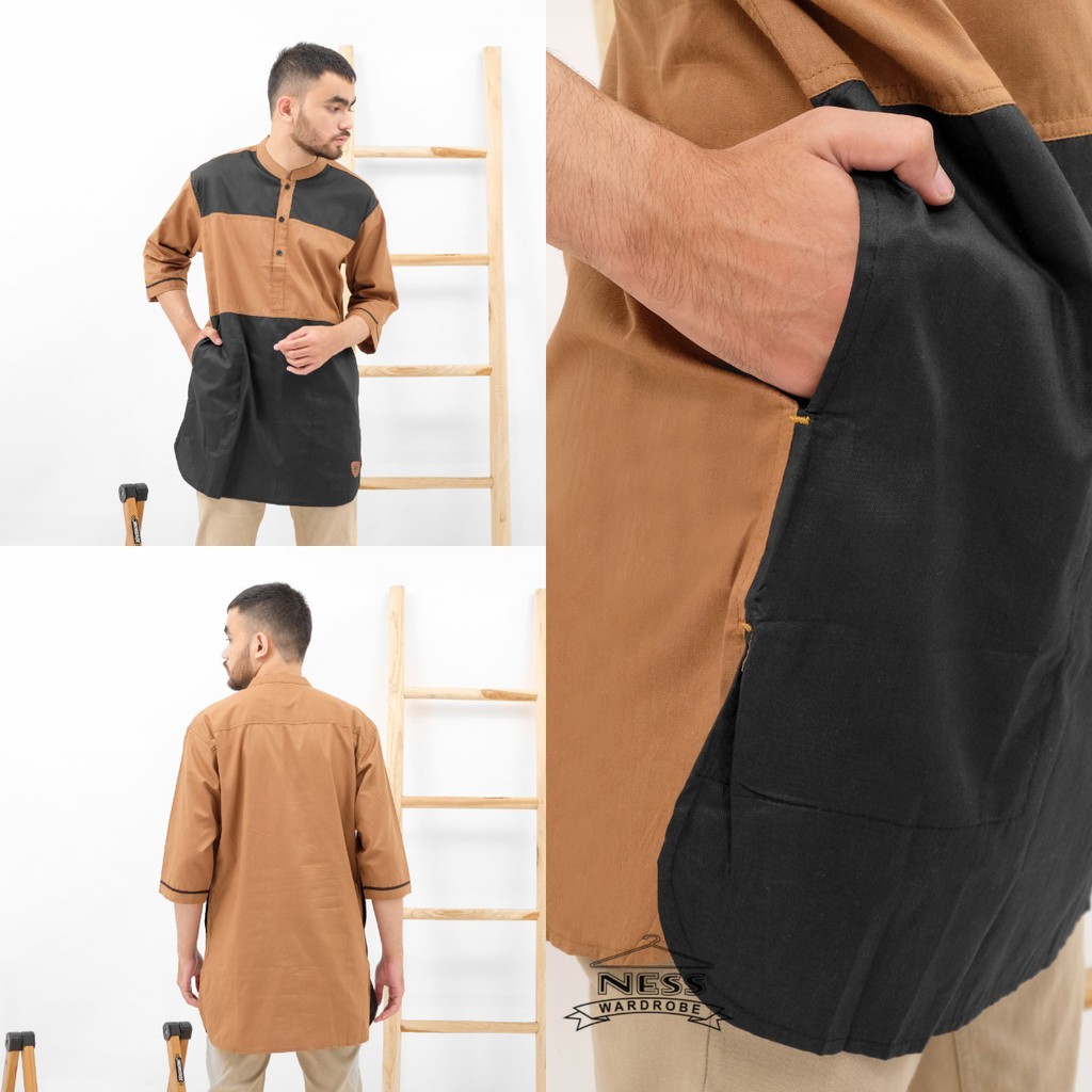 BAJU KOKO PRIA PAKISTAN TWO-TONE / BAJU KOKO KURTA PRIA KOMBINASI/ BAJU KOKO KURTA PAKISTAN PRIA