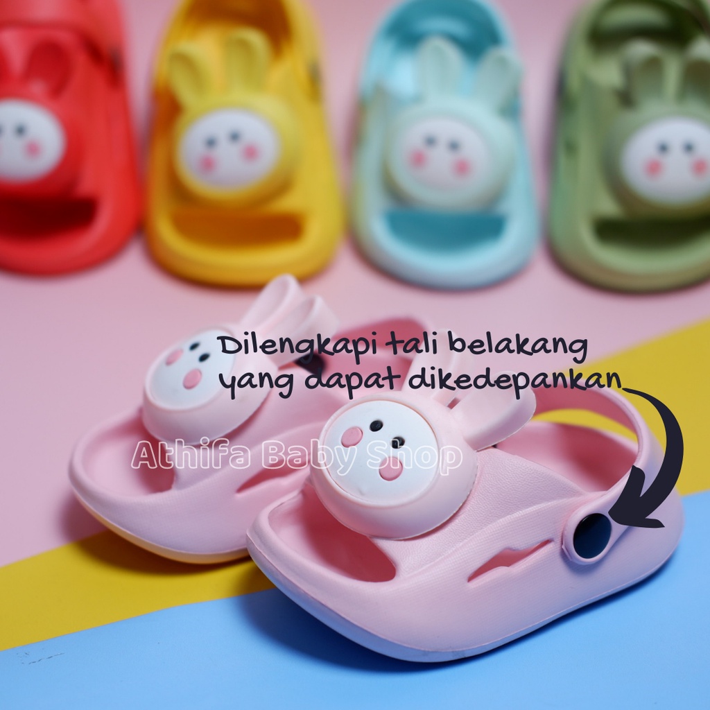 Sepatu Sandal Anak Perempuan Bayi Balita Usia 6 7 8 9 10 11 Bulan 1 2 3 Tahun Size 18 19 20 21 22 23 Sendal Gunung Karet Cewek Spatu Sandal Prewalker Karet Phylon Ringan -Nexas Bunny-