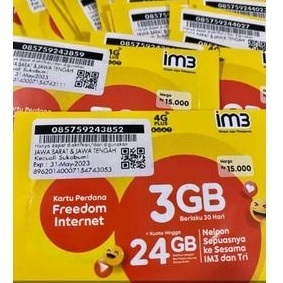 perdana isat 3GB 24 JAM JABAR JATENG/segel