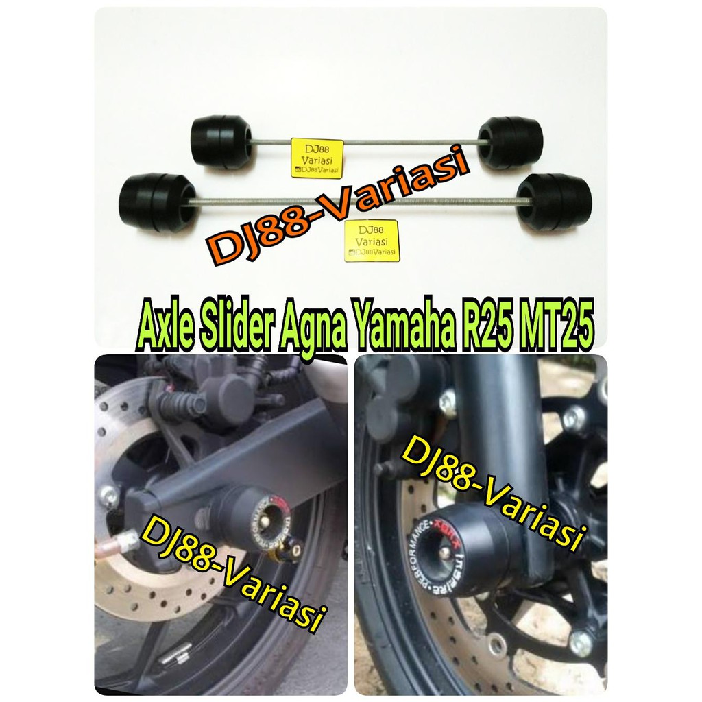Axle slider agna inspire yamaha r25 mt25 as roda fork slider aksesoris r25 mt25 variasi r25 mt25