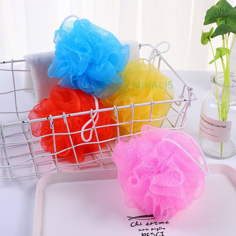 JT - SPONS MANDI JARING RAINBOW SPONGE SHOWER GEL SPONS MANDI BUSA TEBAL BATH PUFF