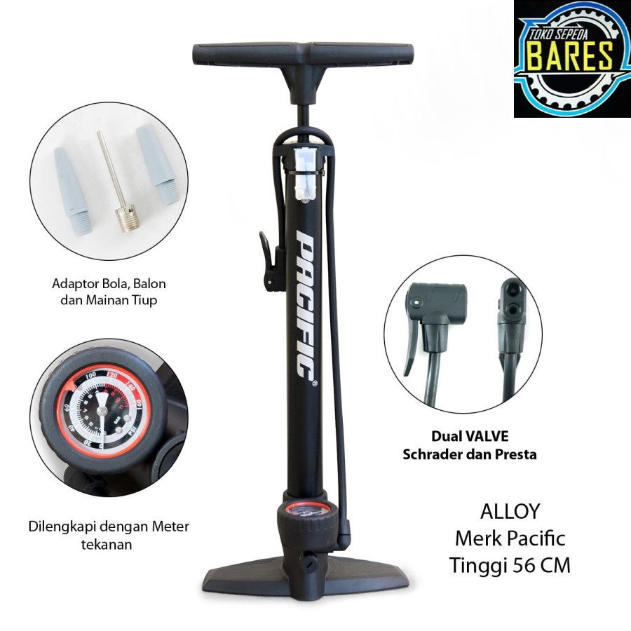 Pompa Sepeda Pacific SP-J806 / SP-J807 / Floor Pump with Gauge
