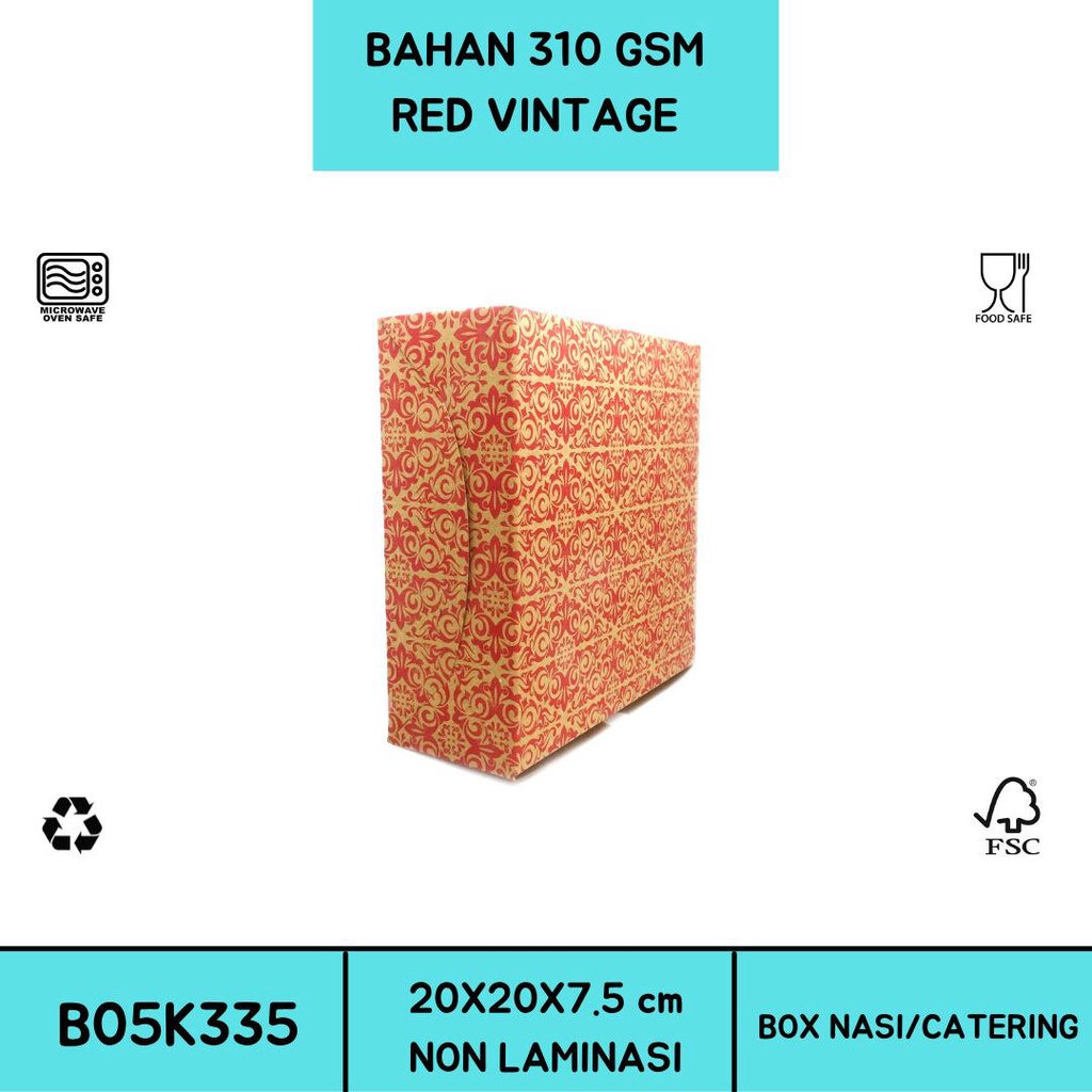 Box Nasi 20x20 Box Catering Dus Nasi 20x20 (B5K335-20X20X7.5 Cm)