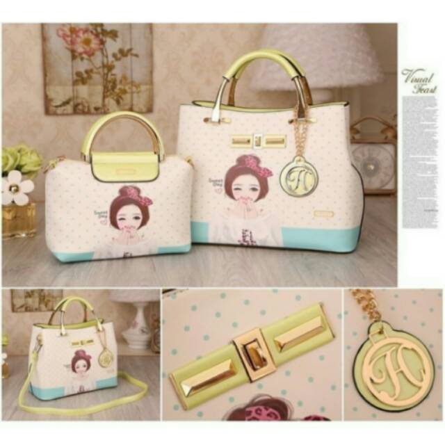 

Sale Tas lukis dotty yellow