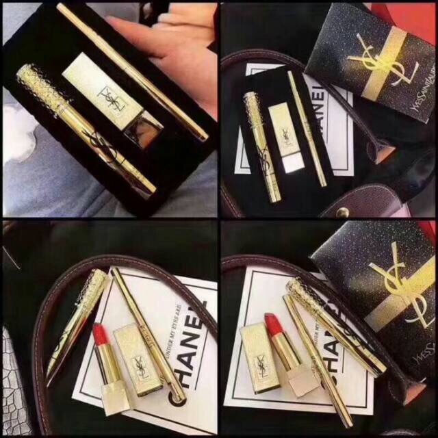 YSL MAKEUP SET PAKET HEMAT SAINT LAURENT YVES 3in1