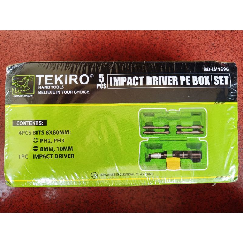 Tekiro Obeng Ketok set 5pcs Impact Driver Box Plastik 5pcs SD-IM1698