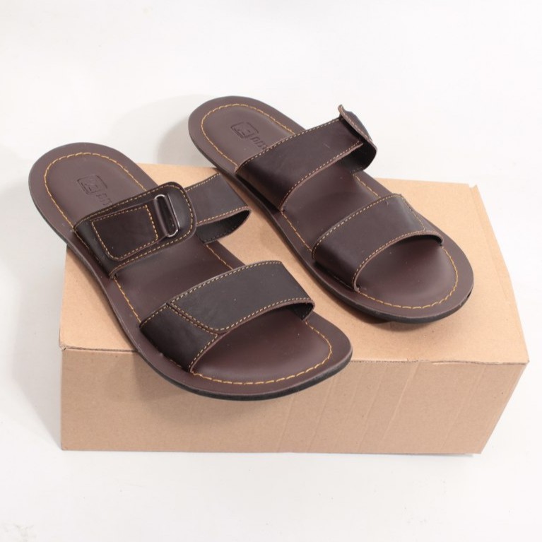 SANDAL KULIT  PRIA  05 CEVANY BLACK BROWN TAN KULIT  SAPI 