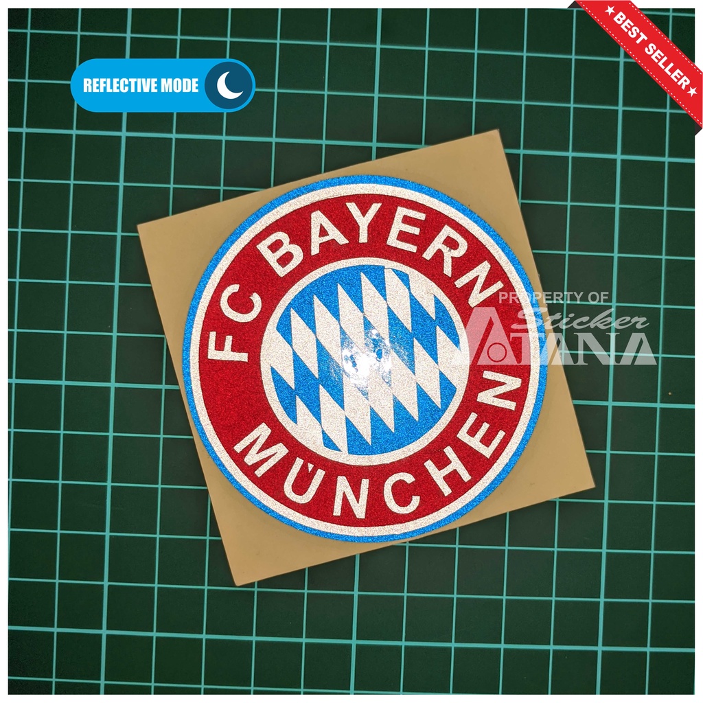 Stiker Bola Logo Bayern Munchen Sticker Cutting Emblem Bayer Aksesoris Hp Laptop Helm Motor Mobil