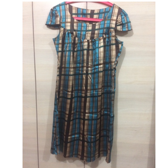 Mini dress blue and gold