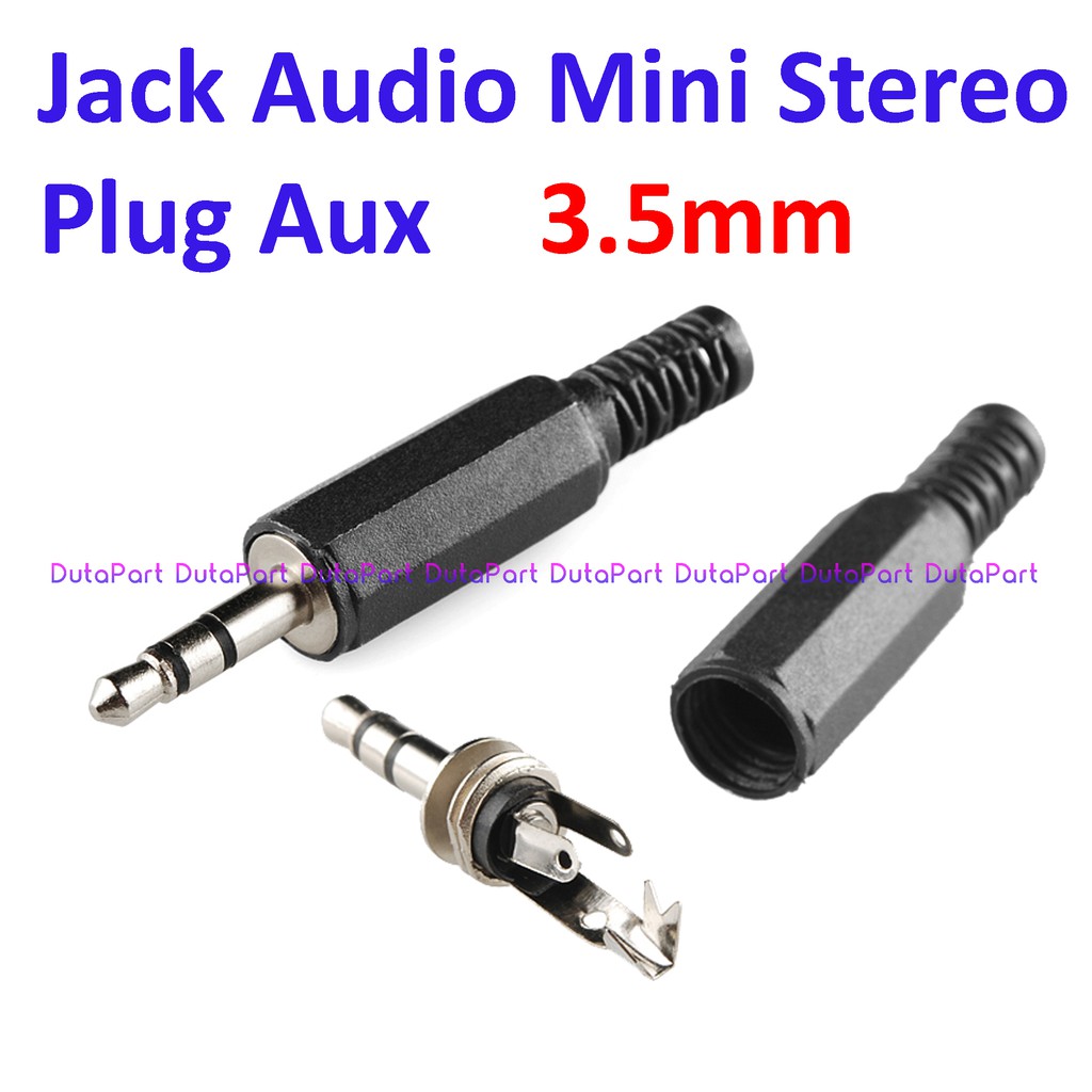 Jack Audio Mini Stereo 3.5mm Plug Aux 3.5 mm 3 Pole PVC Hitam