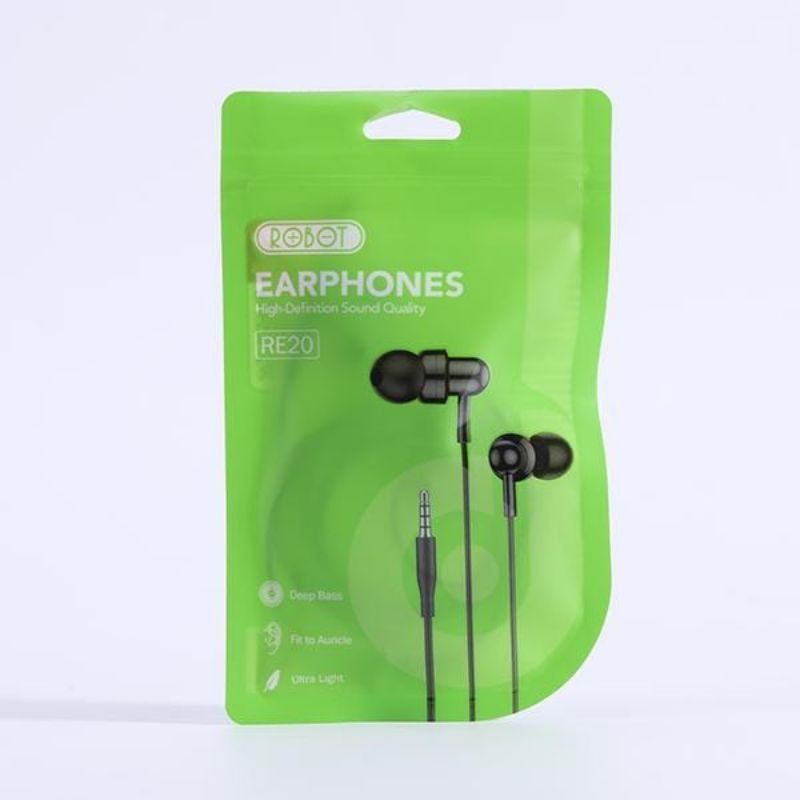 HANDSET EARPHONE HEADSET ROBOT RE20 ORIGINAL SUPER BASS