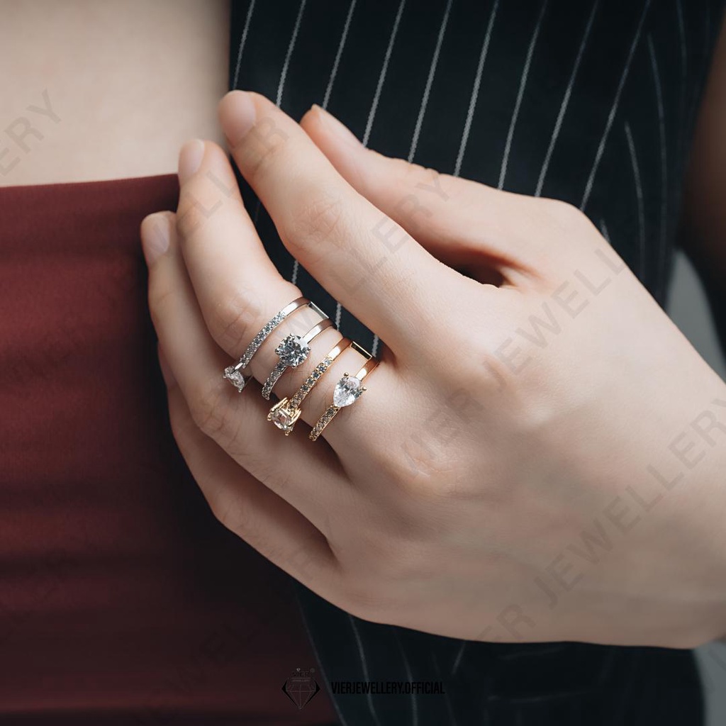 Vier Jewellery- Vier Edition Ring 10160, cincin bronze crystal zirconia replika berlian