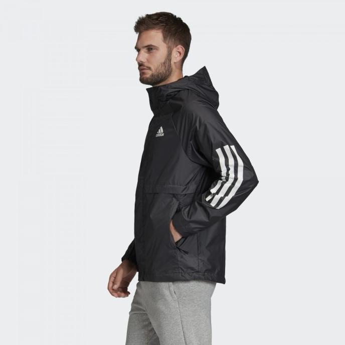 BISA COD Adidas Men Black Jacket 3 Stripes RDY Windbreaker 100% Original