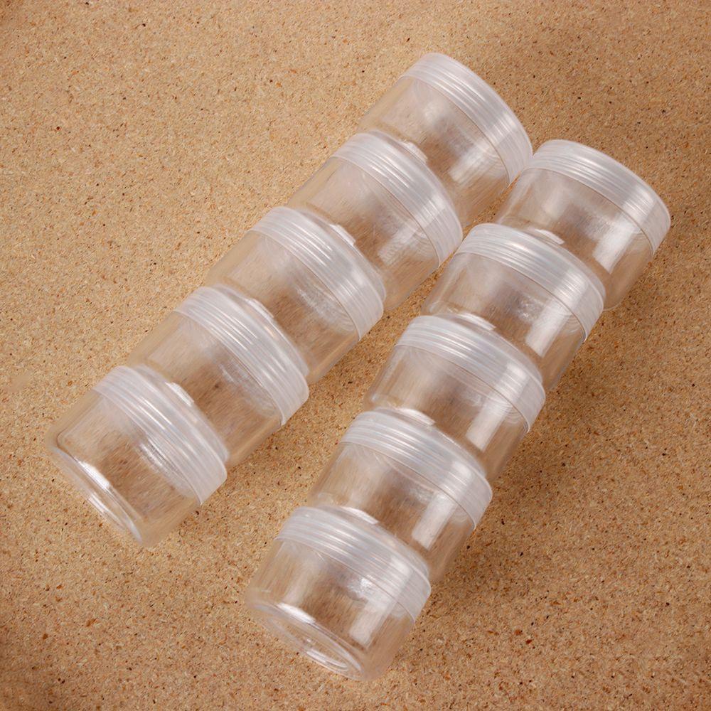 Solighter 10pcs Sample Canisters Kosong Transparan Pot Botol Plastik Wadah Makeup