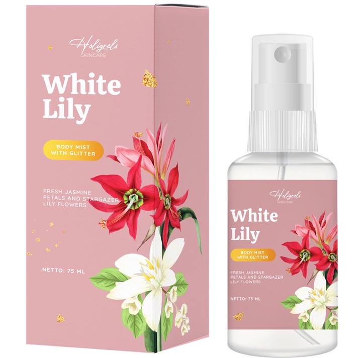 [+1GIFT] READY!! Holigrels body mist parfume VANILLA ECLAIR POPCORN HOLIGREL KALA BODYMIST-White Lily