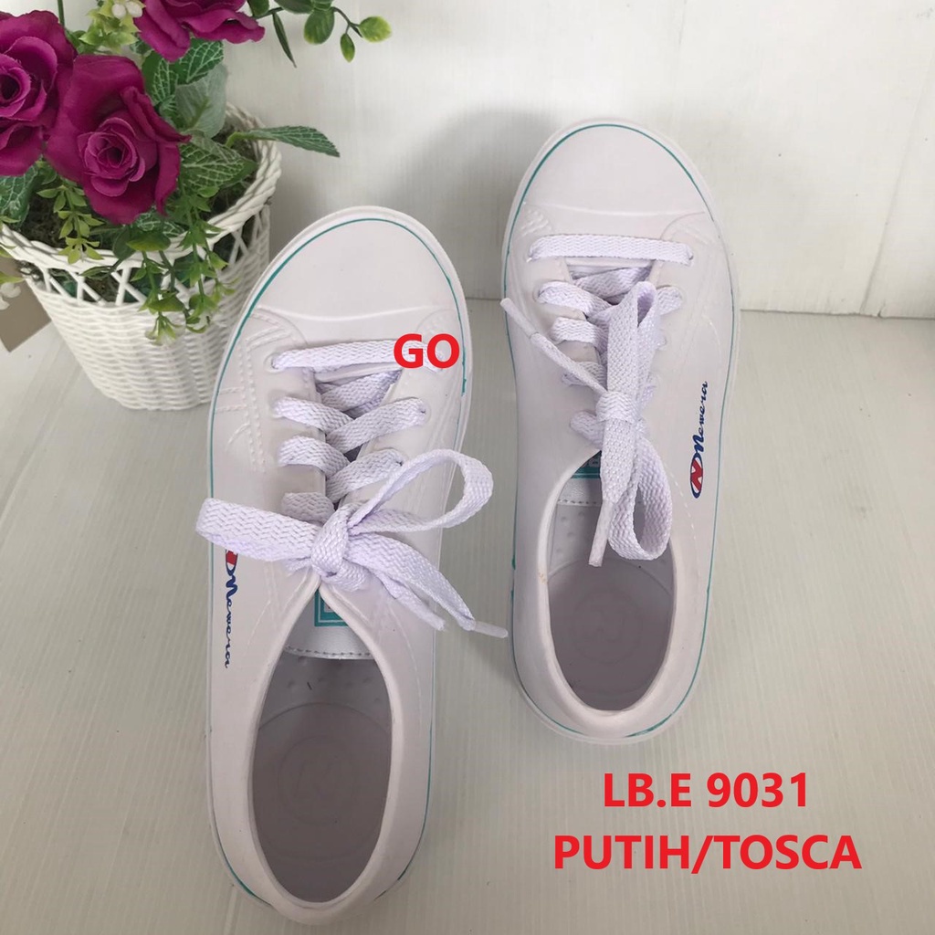 gos NEW ERA LB 9031 Sepatu Slip On Wanita Karet Terbaru Original-PUTIH/TOSCA