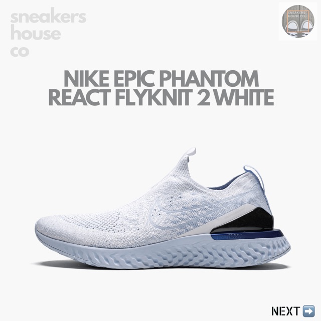 epic phantom react flyknit white