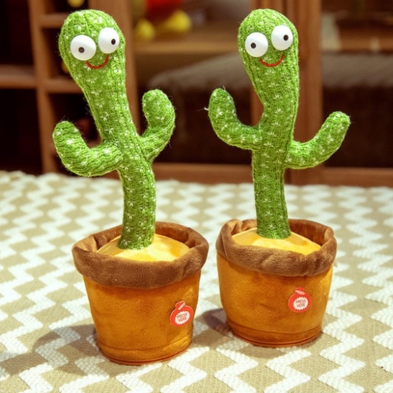 Mainan Boneka Kaktus LED Menari Music Dan Rekam Suara/Dancing Cactus Toy AA009