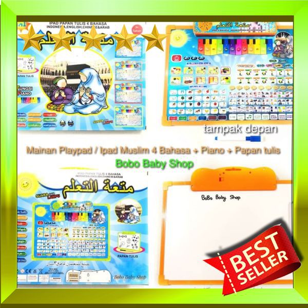 Sale Sale Ipad Papan Tulis Anak 4 Bahasa / Mainan Anak Playpad Arab + Piano