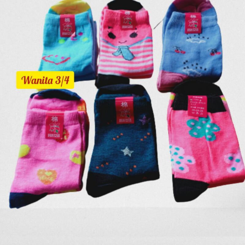 KAOS KAKI MOTIF WANITA (ledies 3/4)