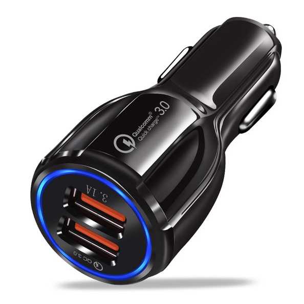 Taffware Car Charger Dual USB Port 3.1A QC3.0 - DC-681-Hitam