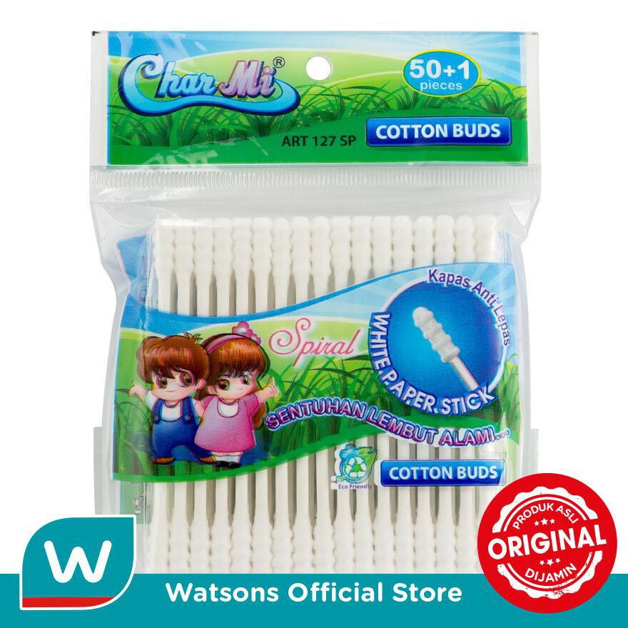 Charmi Cotton Bud Spiral Paper Stick 50+1's