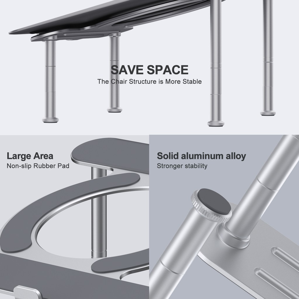 Notebook Stand Chair Design Aluminum Alloy - 10-17.3 inch Notebook - Stand Laptop hingga 17.3 inch