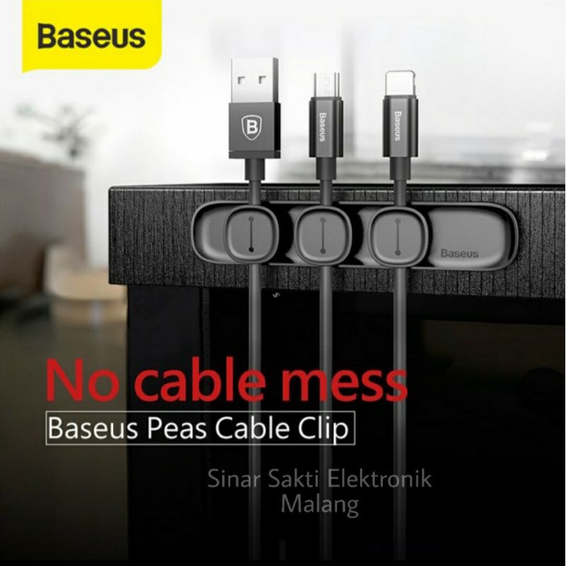 Baseus Penjepit Kabel Charger HP Data Cable Holder Organizer Klip Jepit Magnet