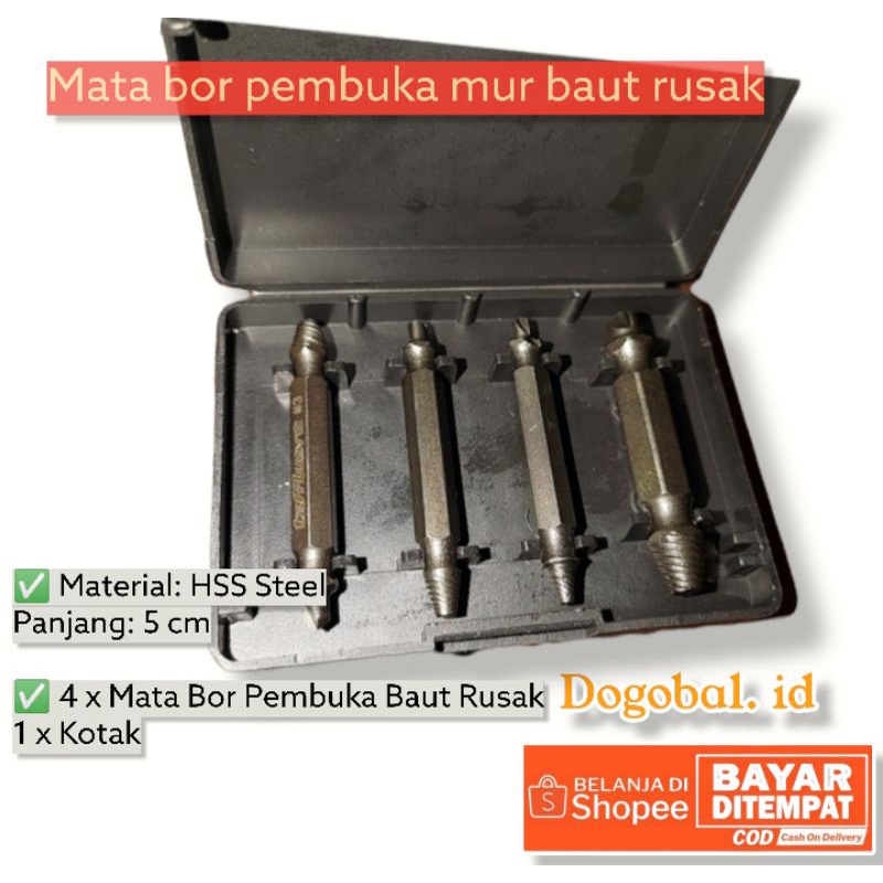 mata bor pembuka mur baut rusak Mata bor bolak balik