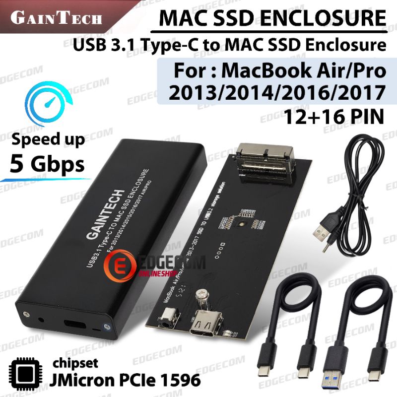 SSD ENCLOSURE TYPE C 3.2 MAC APPLE MACBOOK PRO AIR RETINA for 2013 2014 2015 2016 2017