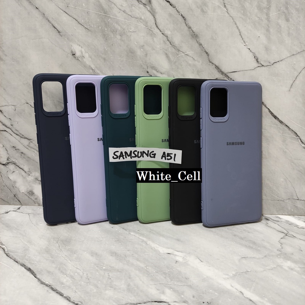 Samsung A03 Core A20 A02S A51 A71 A11 M11 A12 A50 A50S A30S Soft Case Candy Warna Warni Macaron Protector 3D Camera Logo Silicon White_Cell