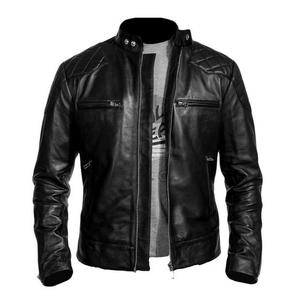 Jaket motor Racing semi kulit/Jaket Si Boy anak jalanan/Jaket kulit hitam pria JK-36