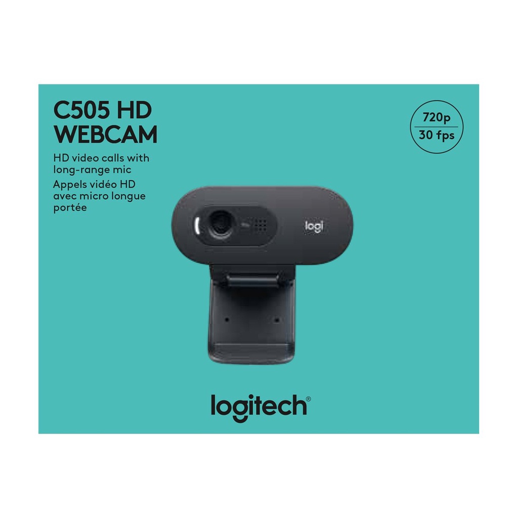 Logitech C505 HD webcam with 720p and long-range mic
