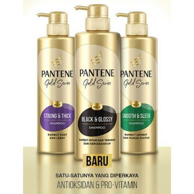 Pantene Shampoo Pro-V Gold Series  450ml Strong & Thick / Smooth & Sleek / Black & Glossy