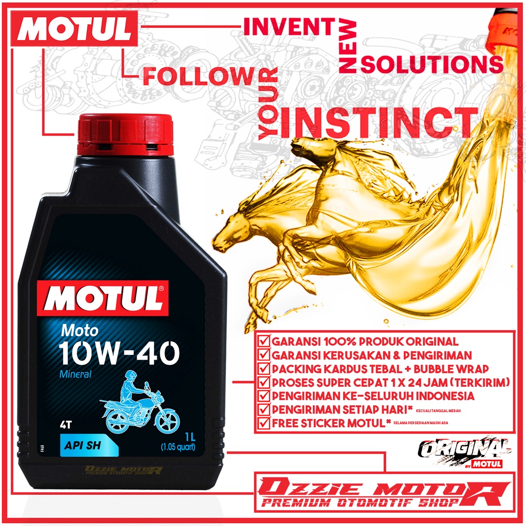 MOTUL MOTO 10W40 1L OLI MOTOR IMPORT ORIGINAL