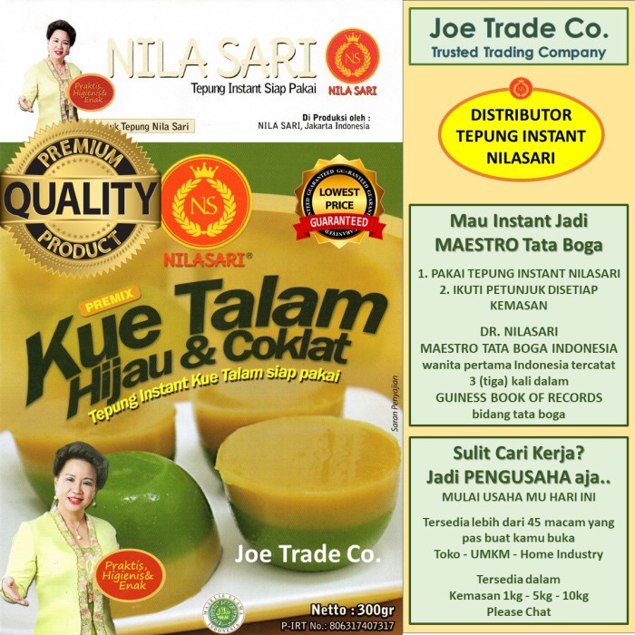

TERBARU Tepung Kue Talam Hijau & Coklat 300 gr Instant Premix Nilasari
