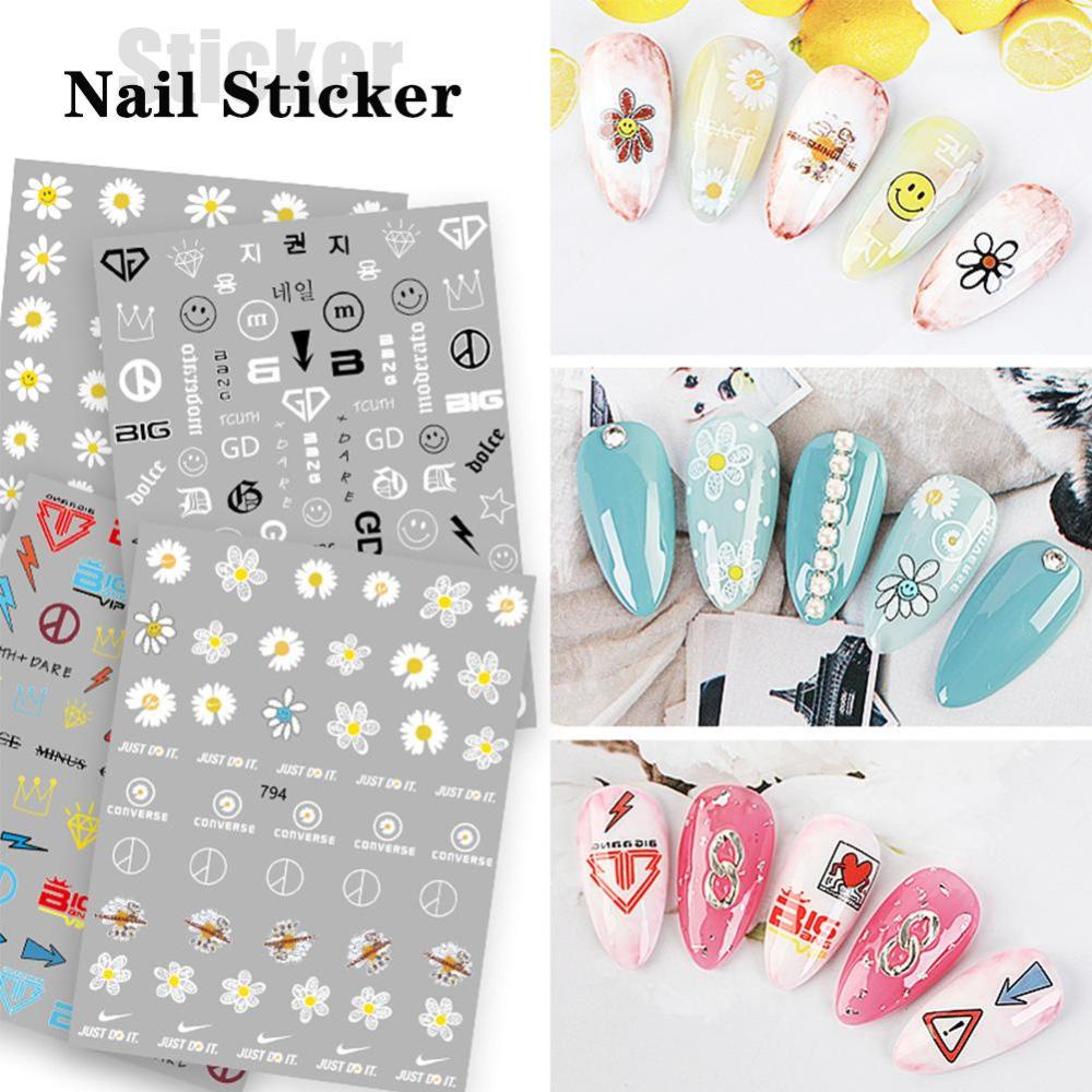 Timekey Stiker Kuku 3D Motif Bunga Aster Kecil Untuk Dekorasi Nail Art DIY A4K4