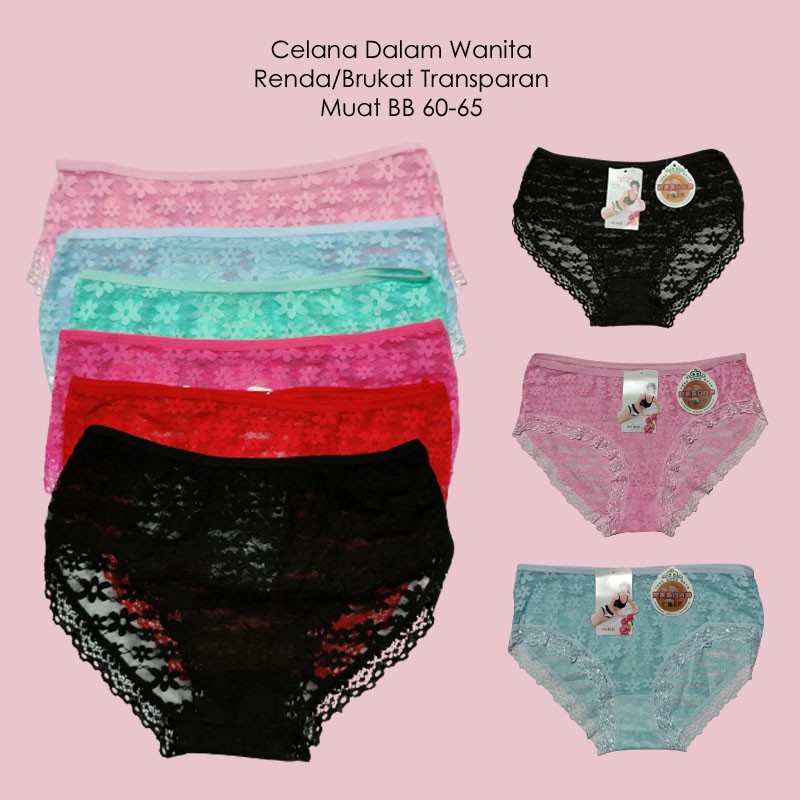 Celana Dalam Wanita / CD wanita Renda Brukat Transparan Depan Belakang full (Gaixin Ladies)