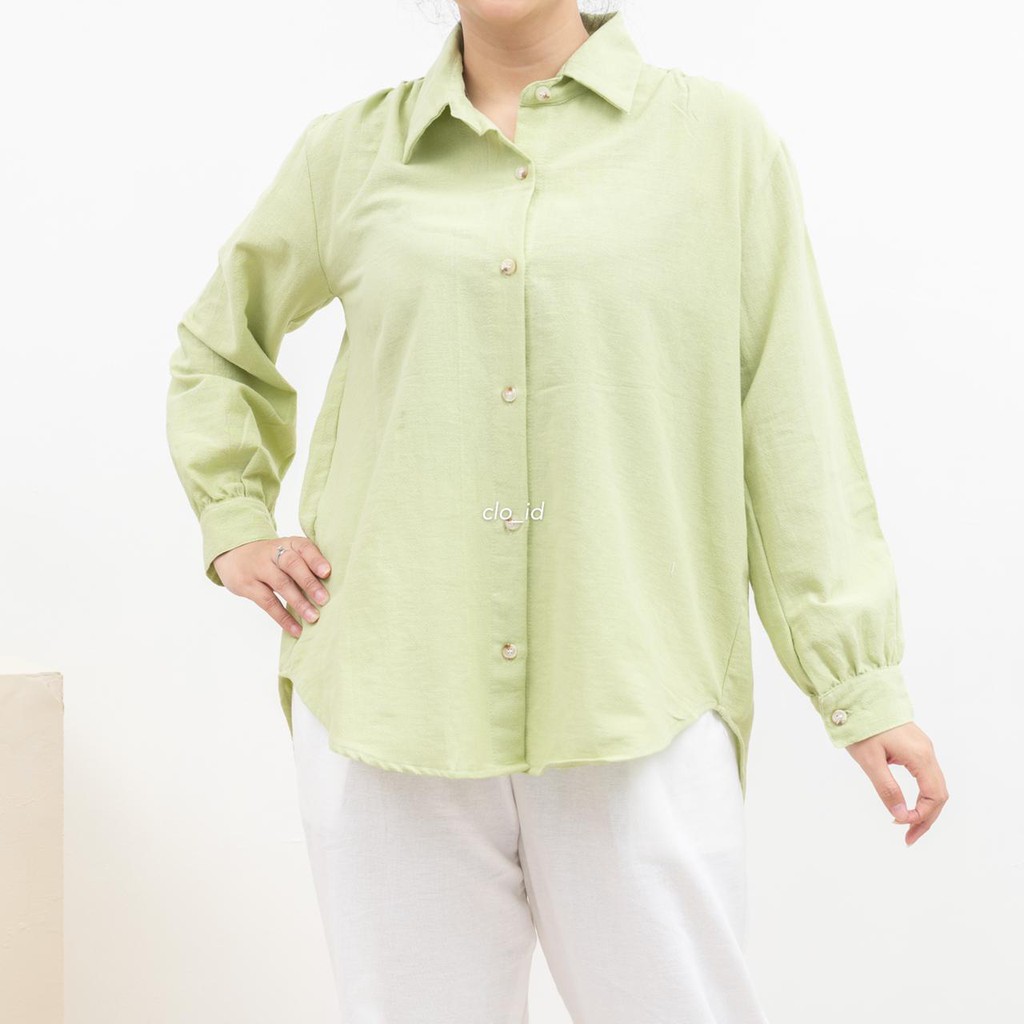 HAICLO Ava Linen Shirt / Atasan Kemeja Wanita-Melon
