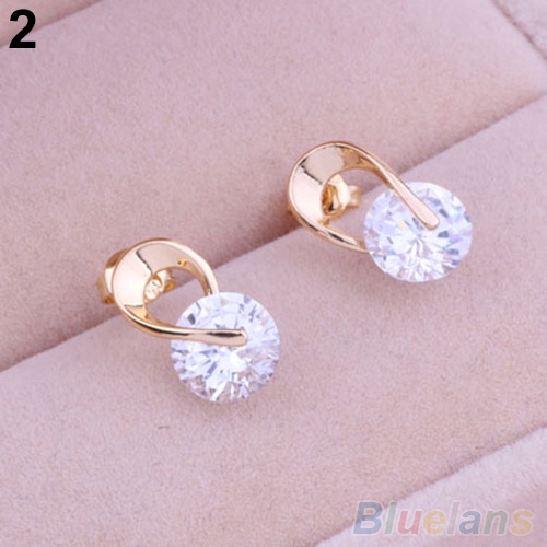 Hu Hu Hu Hu Hu Alat Bantu Pasang Kacamata♡ Anting Tusuk Wanita Hias Cubic Zirconia Berkilau Untuk Hadiah / Cocktail