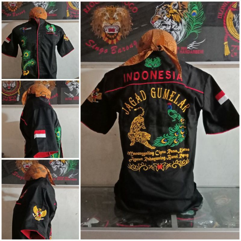 BAJU KEMEJA BORDIR JAGAD GUMELAR SINGO BARONG PONOROGO