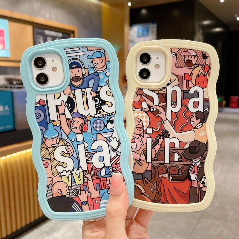 (2 In 1) Casing iPhone 11 12 13 Pro MAX X XR XS MAX Motif Karakter Kartun