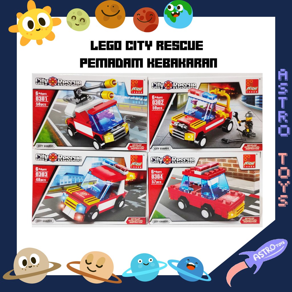 Mainan Lego City Rescue Pemadam Kebakaran Mobil  - Medium