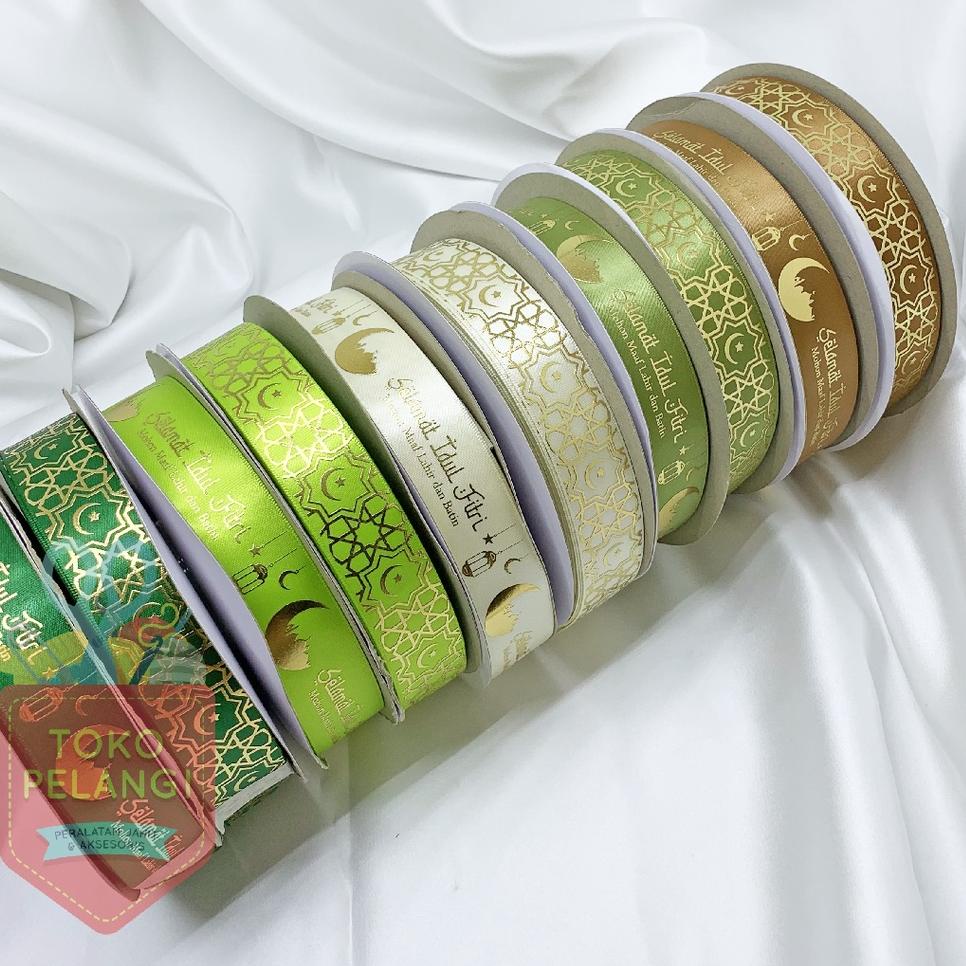 

Model baru BRF81 [PREMIUM] Pita LEBARAN Eid Idul Fitri Hijau/Green/Ijo Krem/Cream Emas/Gold Hampers Kado Kualitas Terbaik Meter BRF