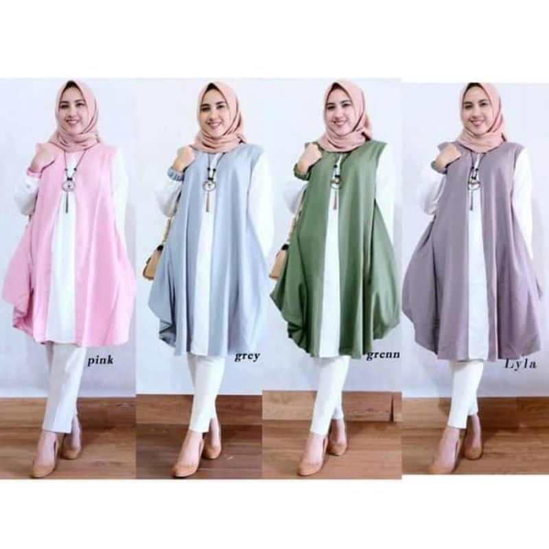 Kanno tunik atasan wanita fashion muslim remaja