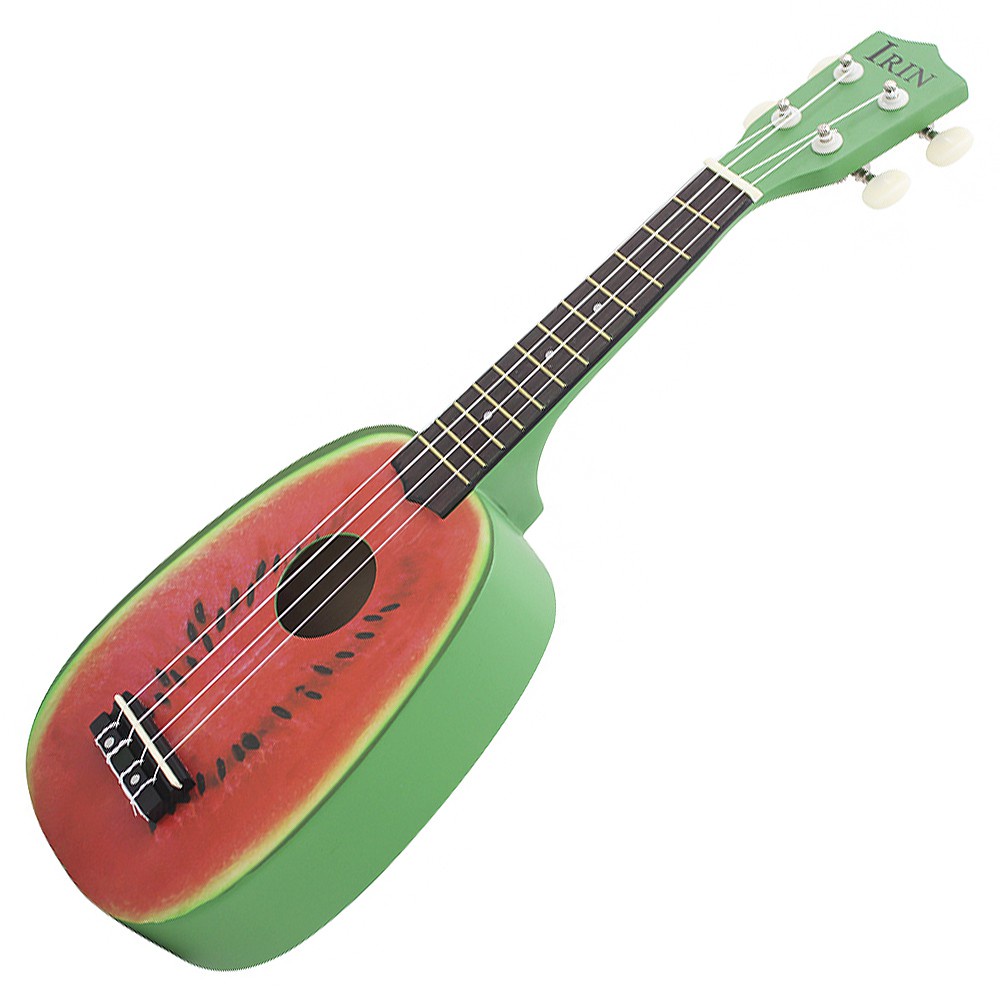 Instrumen Musik Gitar Hawaii Ukulele Soprano 12 Fret Bentuk Nanas Semangka Ukuran 21 Inci